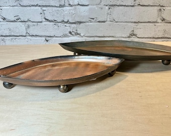 Metal footed dishes, sometimes referred to as "fish bowls" or trays. Granny Decor, Cottage Core, Farmhouse, Vintage Home Decor
