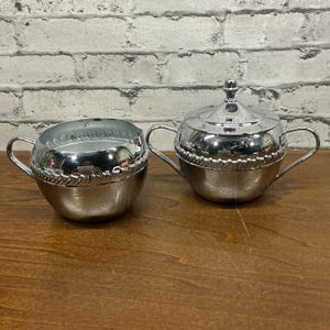 Vintage Cream and Sugar, Silver Table Set, Serving Set, Tea Set, Granny Decor, Cottage Core, Farmhouse, Vintage Decor