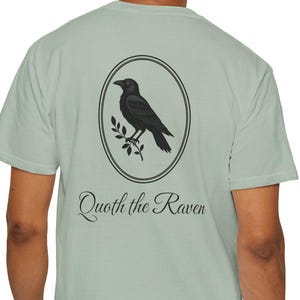 Raven Tee, Goth Teacher Halloween Shirt, Subtle Goth Tee, Quoth the Raven, English teacher Halloween tee, Cozy goth tee, Edgar Allen Poe fan