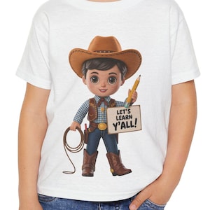 Cowboy Toddler Tee, Western Preschool Shirt for Boys, Rodeo Back to School T-Shirt, Homeschool Cowboy Shirt, Cowboy Tee for Toddlers