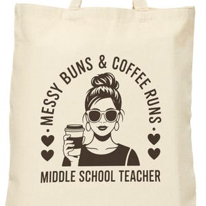Middle School Teacher Tote Bag, Middle School Teacher Gift, Middle School School Canvas Tote, teacher Mother&#39;s Day gift, middle school bag