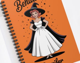Cuaderno planificador de bodas personalizado Behitched, regalo para novia bruja, diario para novia gótica, cuaderno de bodas de Halloween, novia espeluznante, libro de bodas