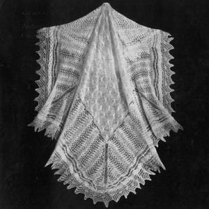 Baby Shetland Cobweb Shawl Traditional Heirloom Knitting Pattern 60x60&quot;. Shetland Lace. PDF