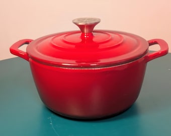 Gibson Home Addlestone Farbverlauf Rot emailliertes Gusseisen Dutch Oven 21 cm h 9 D