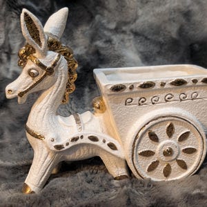 Best Italian pottery Hollywood MCM donkey cart Italy 1940-50s