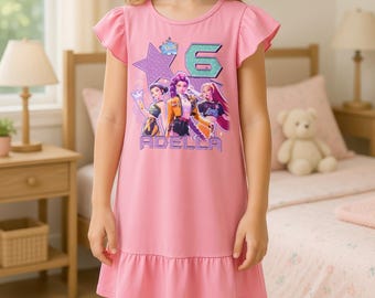 Vestido con volantes Mira Zoey Rumi, vestido skater de Huntrx Costume, falda para viaje a Disneyland 2026, regalo de cumpleaños