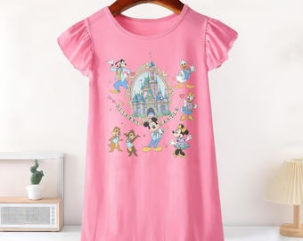 Disney Princess Birthday Ruffle Dress, Disney Castle Dress, Disneyland Princess Gift, Birthday Gift