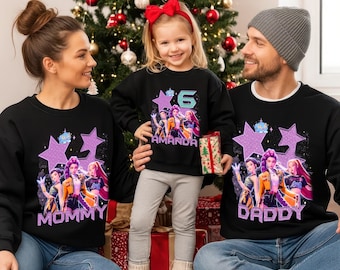 Custom Huntrix Birthday Girl Shirt, Personalized Kpop Demon Hunter Birthday Tee, Gift for Huntrix fan, Birthday Gift for Kid, Christmas Gift