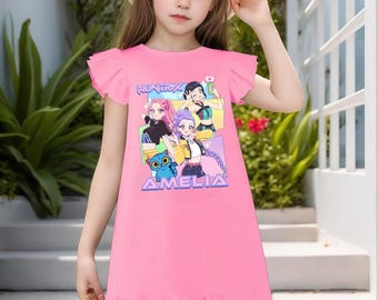 Vestido con volantes Mira Zoey Rumi, vestido skater de Huntrx Costume, falda para viaje a Disneyland 2026, regalo de cumpleaños