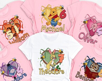 Camisetas de cumpleaños de Winnie the Pooh, camiseta de Pooh Bear, camiseta de regalo de cumpleaños de Pooh, camiseta de Magic Kingdom, camiseta de cumpleaños de Disney, camiseta de cumpleaños.