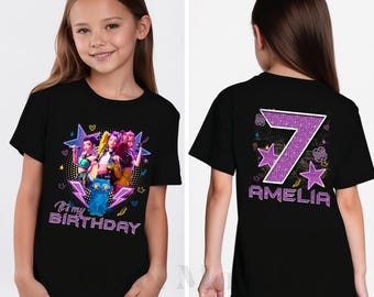 Camiseta personalizada de Huntrix para cumpleaños, Camiseta personalizada de Huntrix, Camiseta personalizada de cumpleaños de cazadora de demonios Kpop, Regalo para fan de Huntrix, Regalo de Navidad.