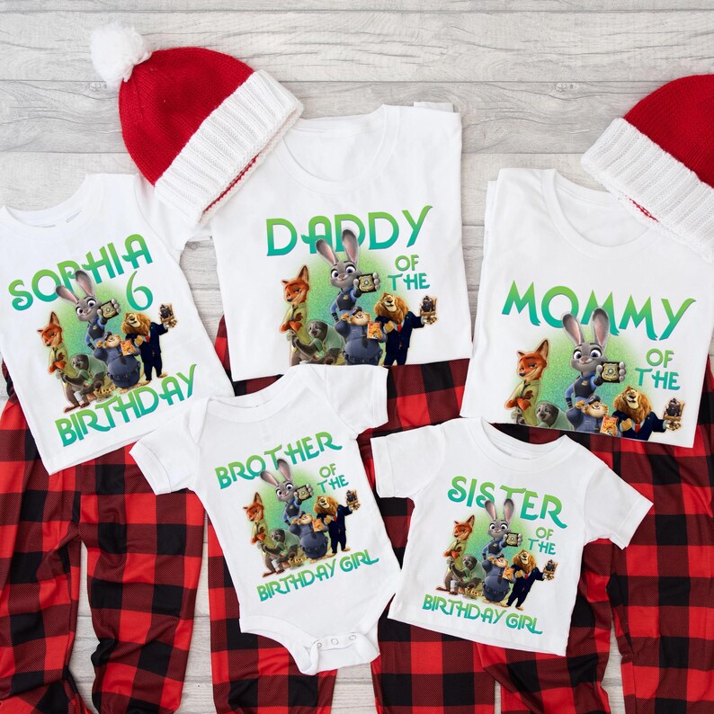 Personalized Name Age Zootopia 2 Birthday Shirt, Disney Judy Hopps Nick Wilde Gary De'Snake Birthday Present Gift, Disneyland Family Tee. image 6