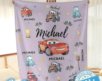 Lightning McQueen Baby Blanket, Baby Shower Gift, Customizable Blanket, Cars Blanket, Disney Blanket, Disney Home Decor, Sherpa Blanket.