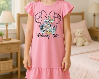Disney Trip 2026 Ruffle Dress, Disney Castle Dress, Disneyland Princess Gift, Birthday Gift