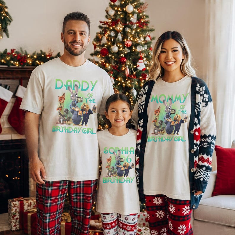 Personalized Name Age Zootopia 2 Birthday Shirt, Disney Judy Hopps Nick Wilde Gary De'Snake Birthday Present Gift, Disneyland Family Tee. image 1