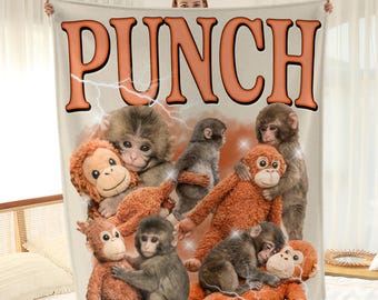 Manta de boxeo retro para bebé con estampado de mono, manta de boxeo estilo años 90, manta con estampado de mono estético, decoración suave para el hogar.