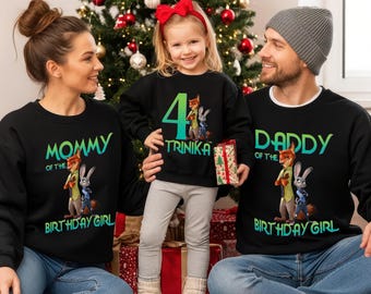 Camiseta de Zootopia 2 con nombre personalizado y edad, regalo de cumpleaños de Disney Judy Hopps Nick Wilde Gary De'Snake, camiseta familiar de Disneyland.