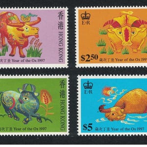 Hong Kong 1997 Year of the Ox set of 4 MNH