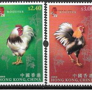 Hong Kong 2005 Year of the Rooster set of 4 MNH