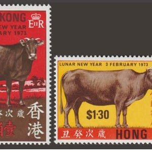 Hong Kong 1973 Year of the Ox set of 2 MNH