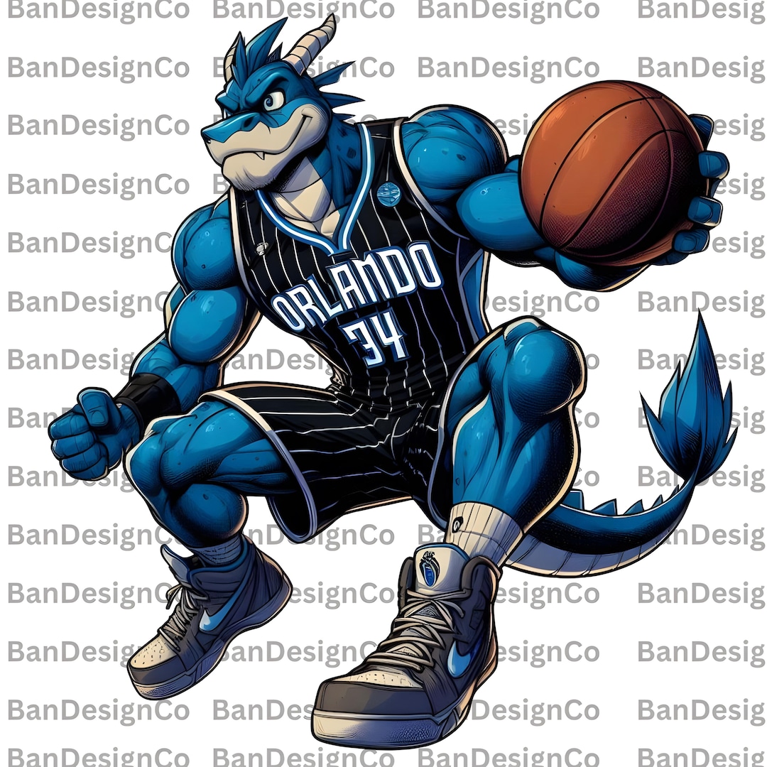 Stuff the Magic Dragon Poster, Orlando Magic Mascot PNG, Muscular NBA ...