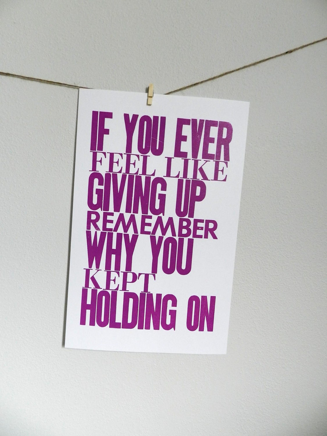 Purple Inspirational Art Poster, If You Ever Feel Like Giving up ...