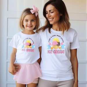Just a girl who loves ice cream funny ice cream for FamilyT-Shirt,Beach Shirt,Summer Vibes Shirt,Retro Vacation Tee,Ice Cream Gift