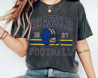 Comfort Colors® Los Angeles Rams Football T-Shirt, LA Football Retro Rams, Shirt For LA Rams Football Fan, Los Angeles Rams Gift