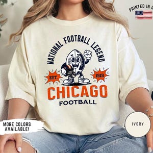 Comfort Colors Chicago Football T-Shirt, Vintage Chicago Football T-Shirt, Chicago Fan Gift, Chicago Game Day T-shirt,Youth football tshirt