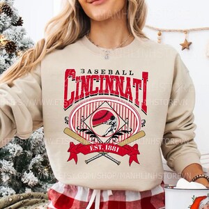 Personalized Cincinnati Baseball Sweatshirt , Cincinnati Hoodie, Cincinnati baseball T-shirt, Custom Baseball Shirt, Baseball Shirt