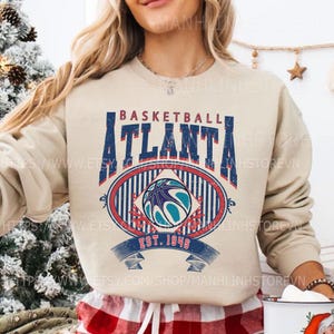 Personalized Atlanta Basketball Sweatshirt , Atlanta Hoodie, Atlanta Basketball T-shirt, Custom Basketball Shirt, Basketball Shirt