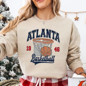 Vintage Atlanta  Basketball Sweatshirt \ Hoodie  \ T-Shirt, Atlanta  Basketball shirt  , gifts for basketball fans , Unisex Tee