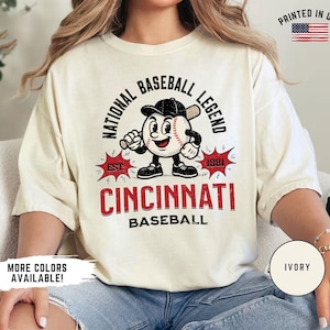 Comfort Colors Cincinnati Baseball T-Shirt,Retro Cincinnati Baseball Shirt,Cincinnati Game Day Shirt, Cincinnati Sports Apparel,Gift fan Tee