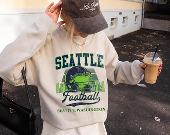 Sudadera de fútbol americano de Seattle, camiseta de aficionado al fútbol americano de SEA, sudadera con capucha de Seattle, camiseta de fútbol americano para el día del partido, regalo de camiseta de fútbol americano vintage