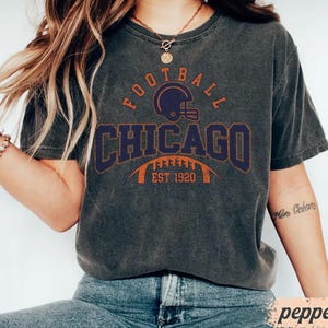 Comfort Colors® Chicago Football T-shirt,Retro Style Chicago Football shirt,Chicago Football fan Gift,Family Football shirts, Sports