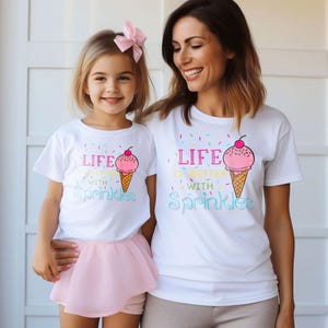 Life is Better with Sprinkles Sweet Ice Cream Lover Family T-Shirt, Ice Cream Lovers T-Shirt,Summer Shirt, Cute Ice Cream Shirt