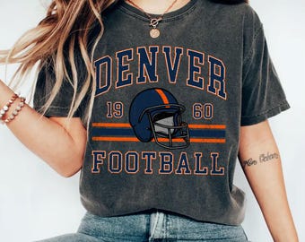Comfort Colors® Denver Broncos 1960 Football T-Shirt, Broncos Football, Retro Broncos, Shirt for Broncos Football Fan, Denver Broncos Gift