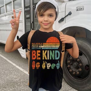 In A World Where You Can Be Anything Be Kind Shirt,Be Kind Rainbow Shirt,Be Kind Shirt,Language shirt,Kindness shirt,Watercolor Be Kind