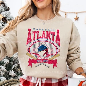 Personalized Atlanta Baseball Sweatshirt , Atlanta Hoodie, Atlanta baseball T-shirt, Custom Baseball Shirt, Baseball Shirt
