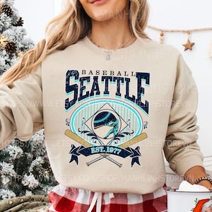 Personalized Seattle Baseball Sweatshirt , Seattle Hoodie, Seattle baseball T-shirt, Custom Baseball Shirt, Baseball Shirt