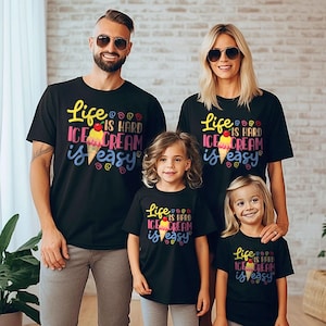 Cute Ice Cream Cone Design For Girls And Boys Family T-Shirt, Summer Outfit, Pink Ice Cream,Ice Cream Lover,Cute Summer Gift, Ice Cream Tee