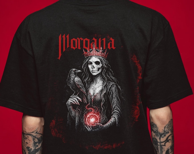 Gothic British Mythology Hand Drawn Witch Queen Design Graphic Tee