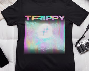 Trippy Psychedelic T-Shirt: Holographic Cyberpunk Rave Tee