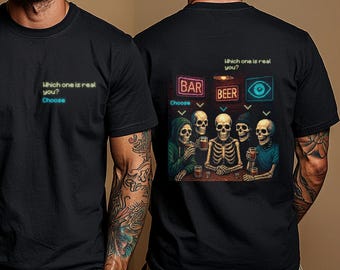 Glitch Skeleton Bar T-Shirt, Sweatshirt, Hoodie, Long Sleeve Dissociation Pixel Art Streetwear, Cotton