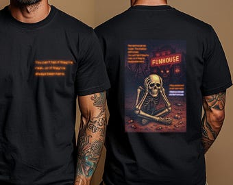 Gothic Glitchcore T-Shirt: Dark Carnival Skeleton Streetwear