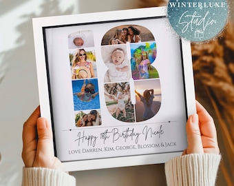 Personalized 18th Birthday Photo Collage Framed Print