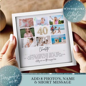 Personalised 40th Birthday Photo Collage, 40th Birthday Gift, 40th Celebration Wall Art, 40 Year Old Gift, Best Friend gift, birthday girl