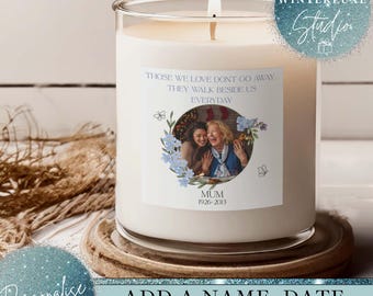 Vela conmemorativa personalizada, corona de nomeolvides, regalo de condolencia