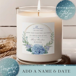 Personalised Mother of the Bride Gift, mum wedding day candle, Parents of the Bride Gift, Gifts from Bride, Wedding Day Gift, Thank You Gift