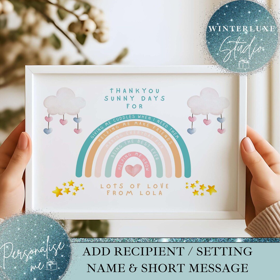 Personalised Thank You Teacher Gift – Nursery & Preschool Leaving ...